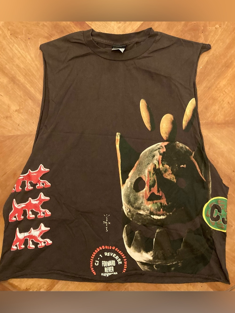 Official Travis Scott Cactus Jack "Never Backward" Tank Top custom-altered